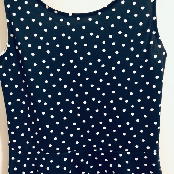 H&M DIVIDED navy blue polka dot mini skater dress - Picture 5 of 7